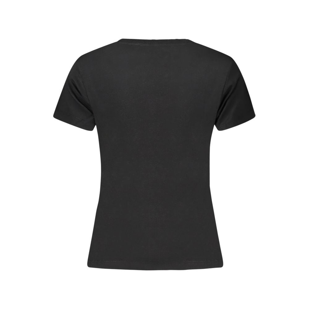 Camiseta negra de algodón para mujer