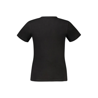 Black Cotton Women T-Shirt