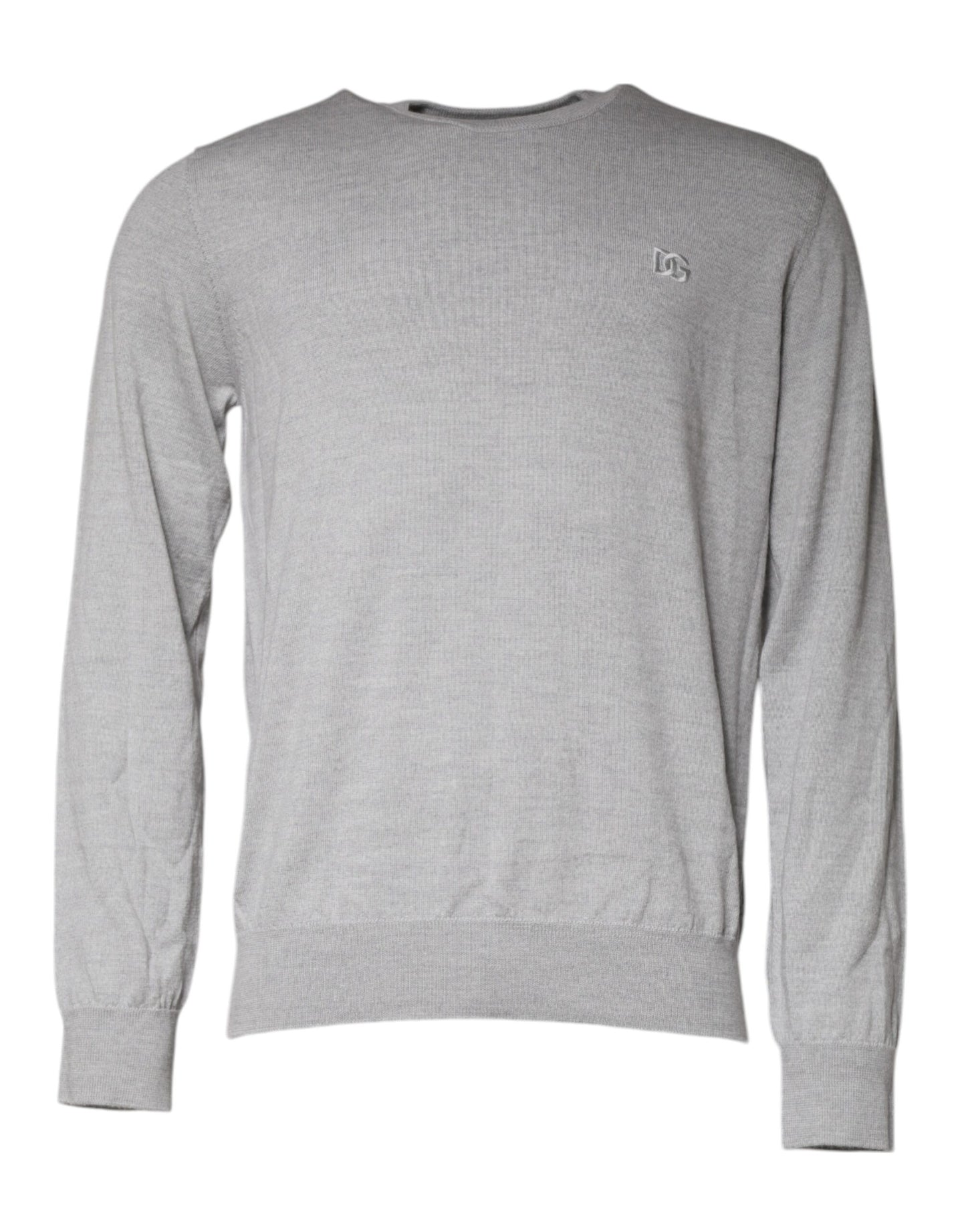 Light Gray Wool Crew Neck Pullover Sweater