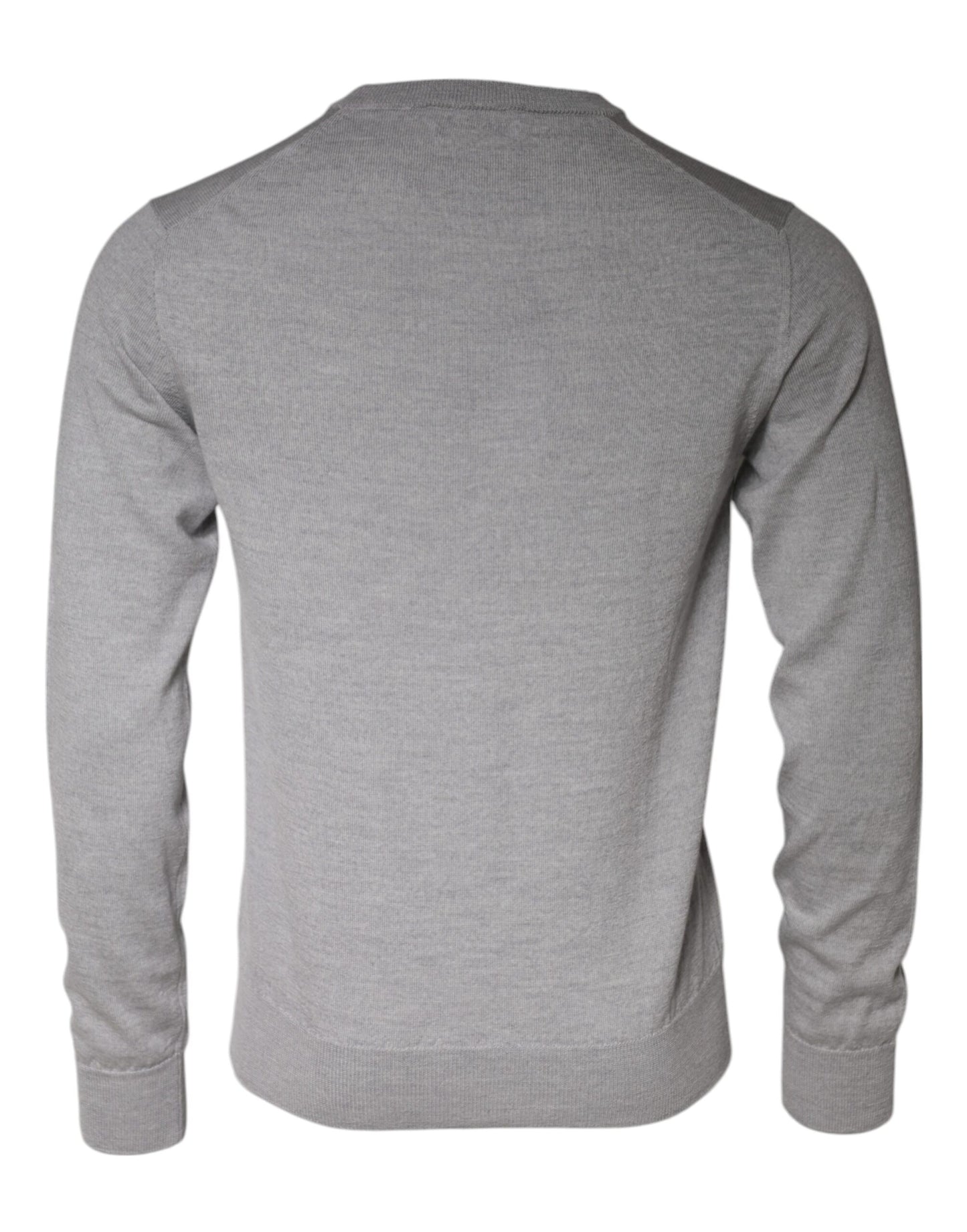 Light Gray Wool Crew Neck Pullover Sweater