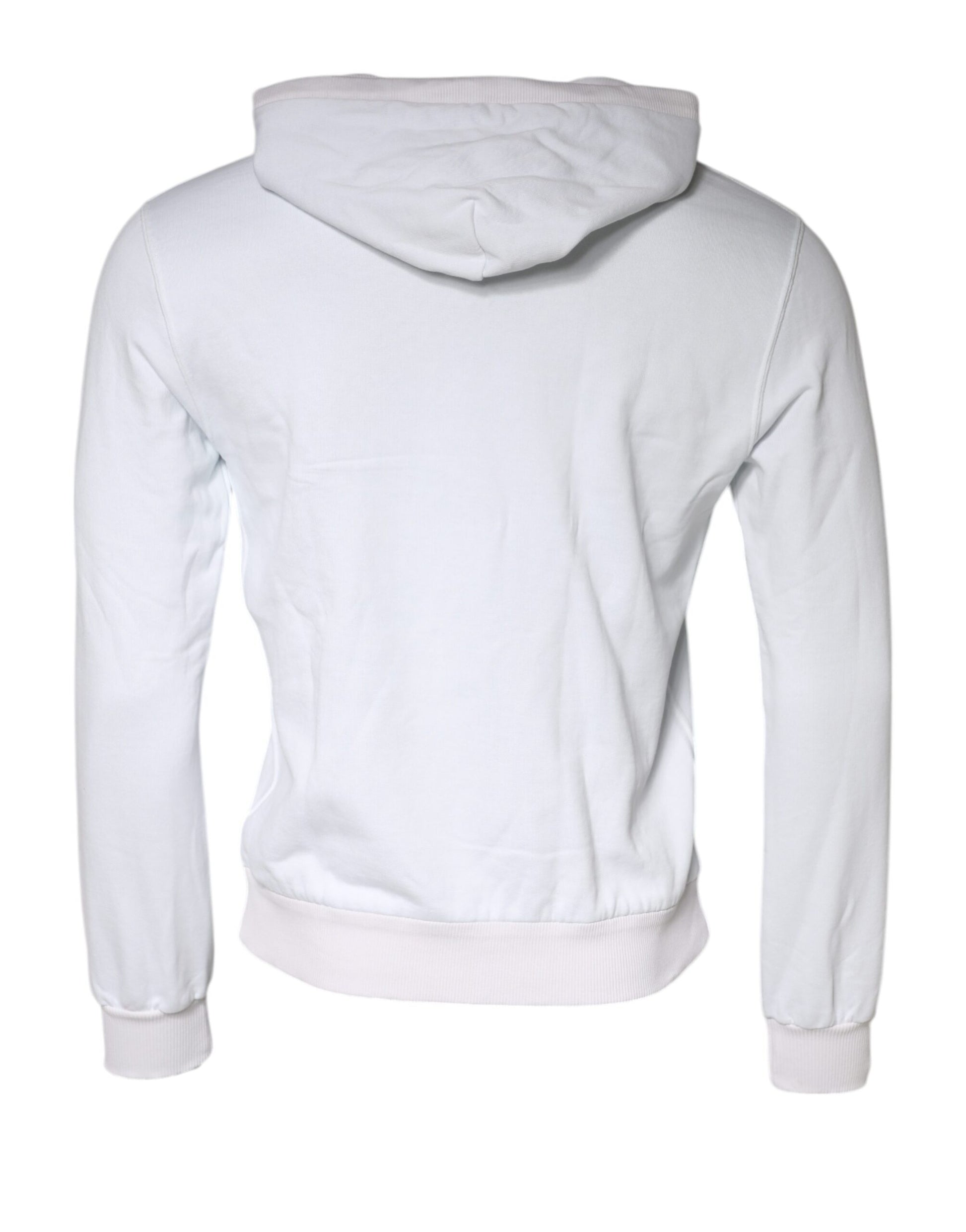 White Caesar Cotton Hooded Pullover Sweater