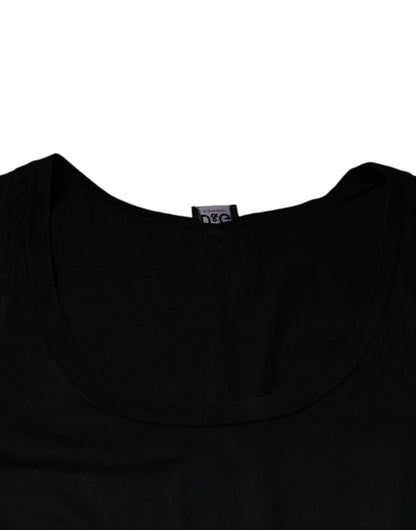 Camiseta sin mangas de algodón negro para hombre