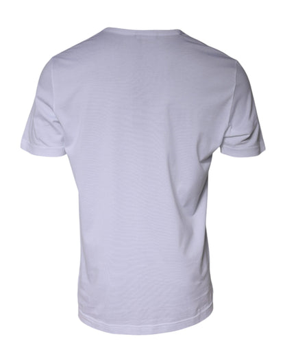 Camiseta blanca Paradiso de algodón con mangas cortas