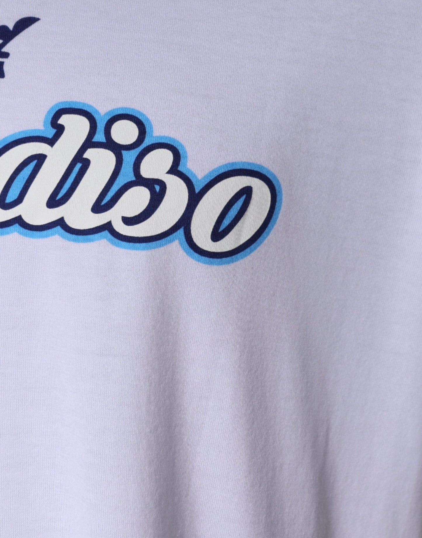 Camiseta blanca Paradiso de algodón con mangas cortas