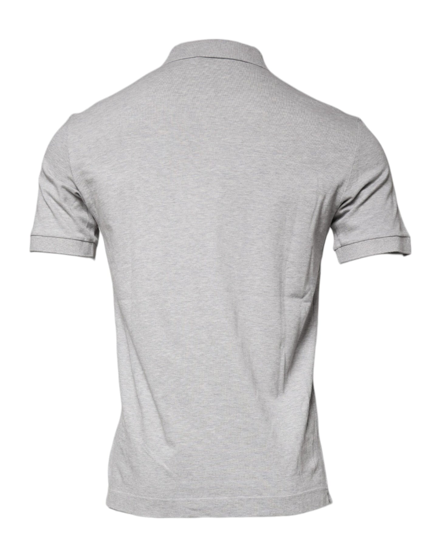 Camiseta tipo polo de manga corta con cuello de corona gris