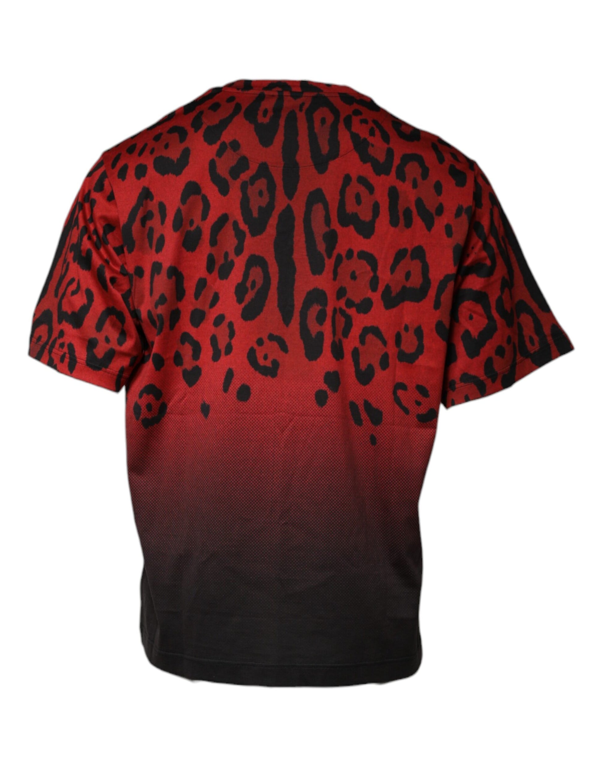 Camiseta de manga corta de algodón leopardo rojo