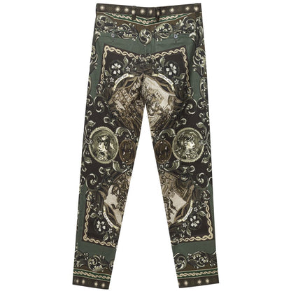 Green Cotton Jeans & Pant