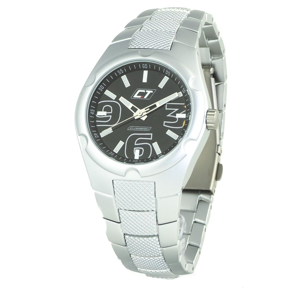 Reloj de acero plateado