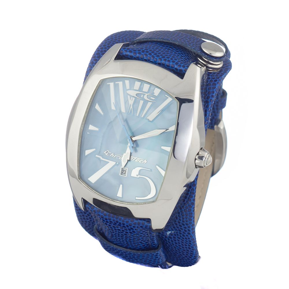 Reloj de cuero azul