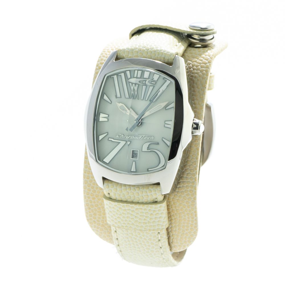 Reloj de piel beige