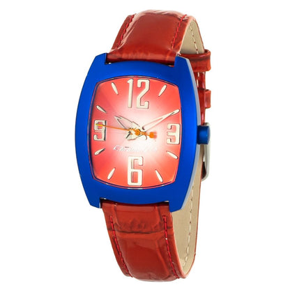 Reloj de cuero rojo