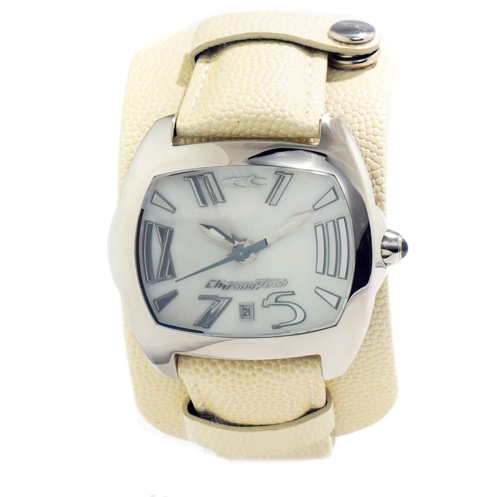 Reloj de piel beige