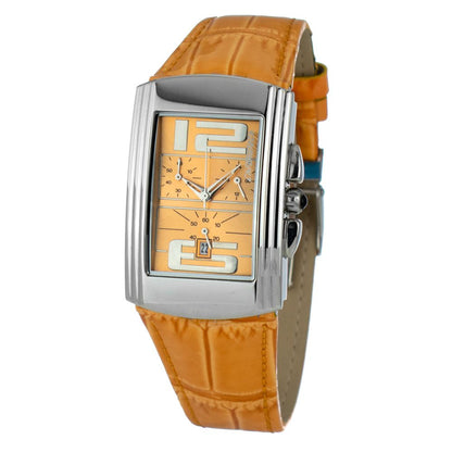 Reloj de piel color naranja