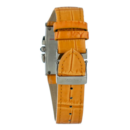 Reloj de piel color naranja