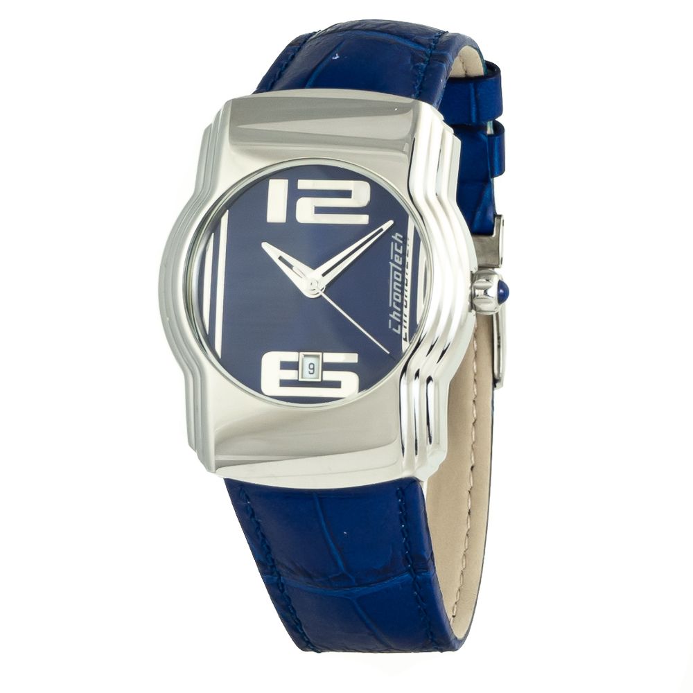 Reloj de piel azul