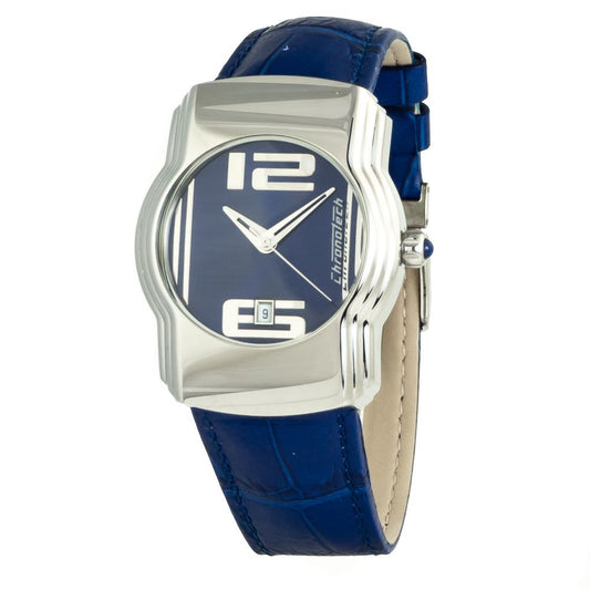 Reloj de piel azul