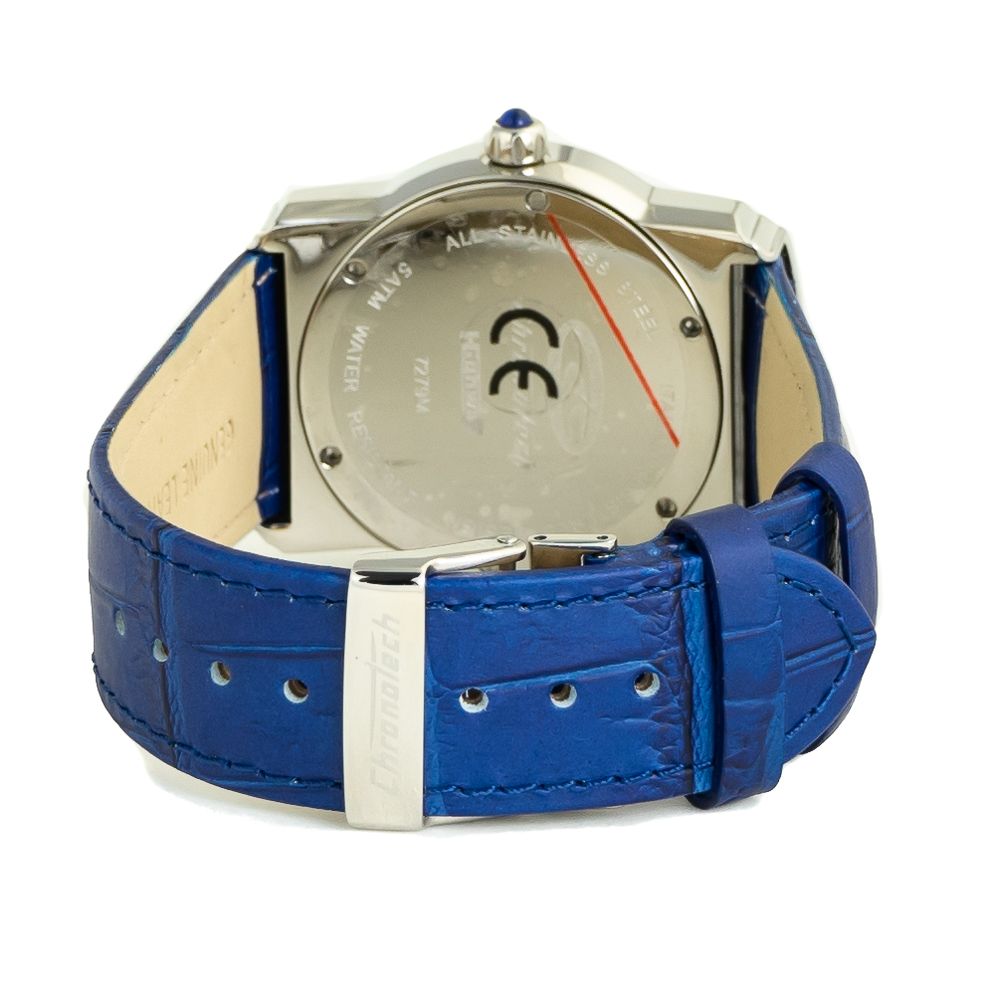 Reloj de piel azul