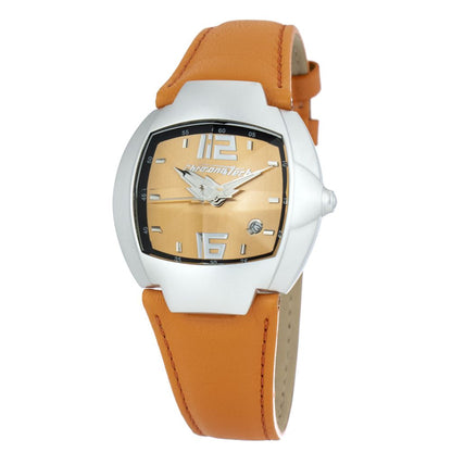 Reloj de piel color naranja