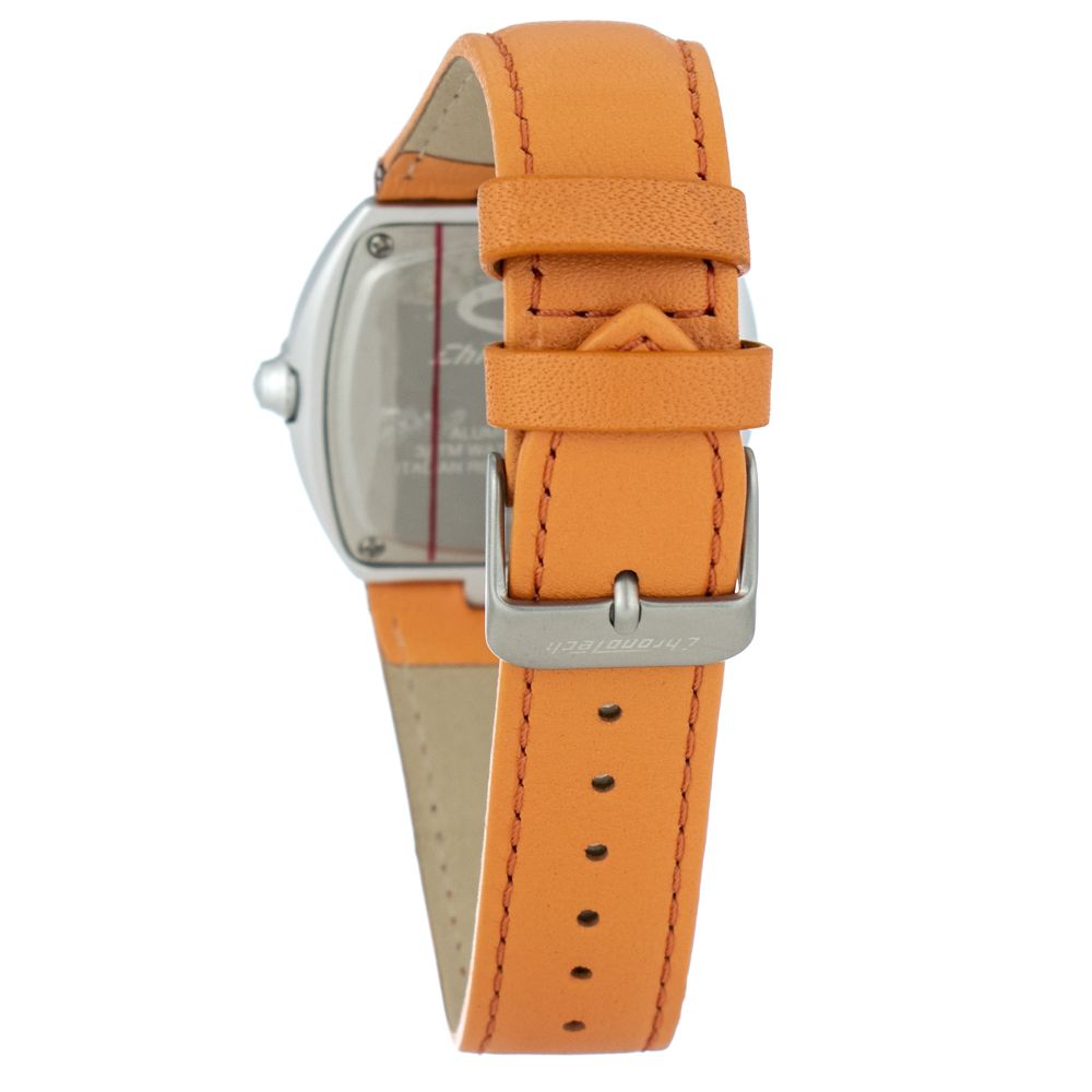 Reloj de piel color naranja