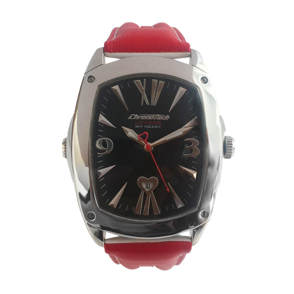 Reloj de cuero rojo