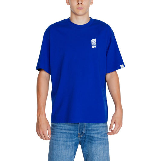 Camiseta de algodón azul