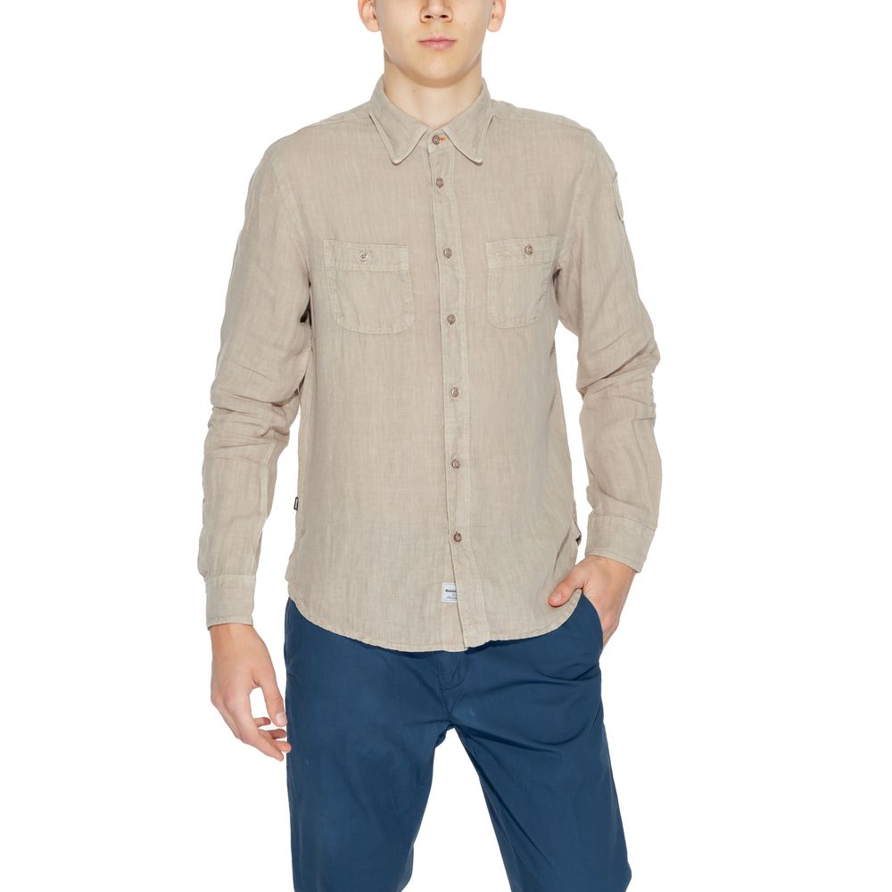 Camisa de lino beige