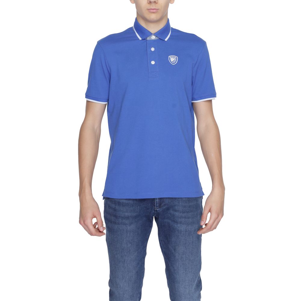 Polo de algodón azul