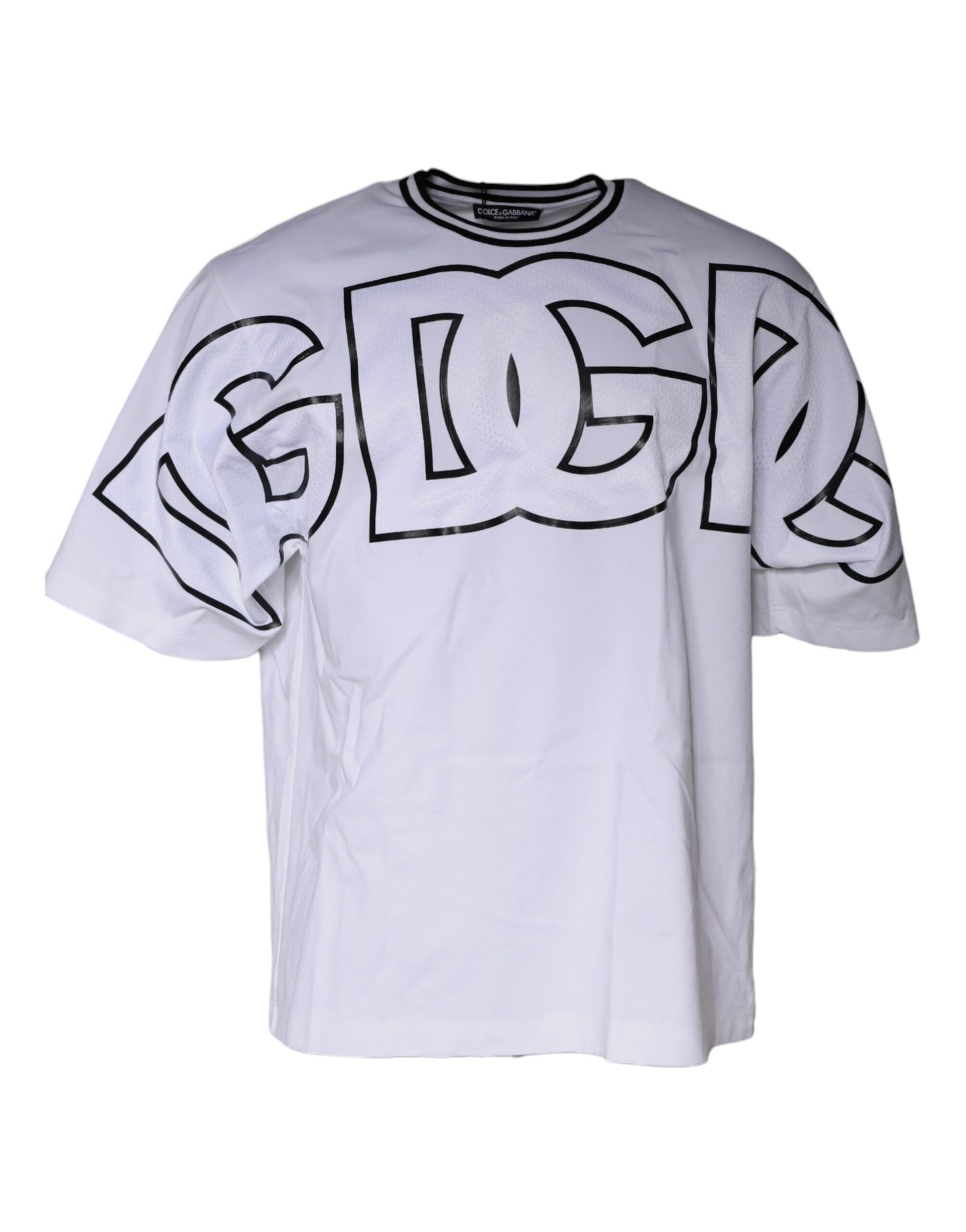 White Logo Print Crew Neck T-shirt