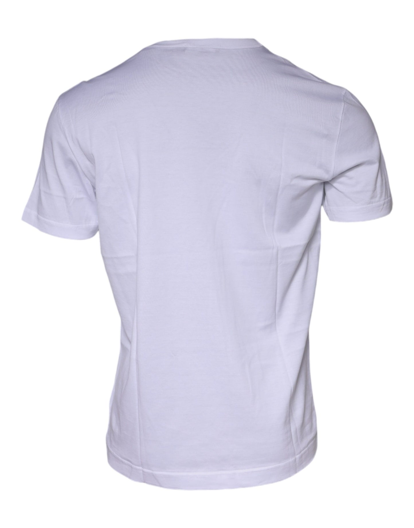 White Logo Print Cotton Crew Neck T-shirt