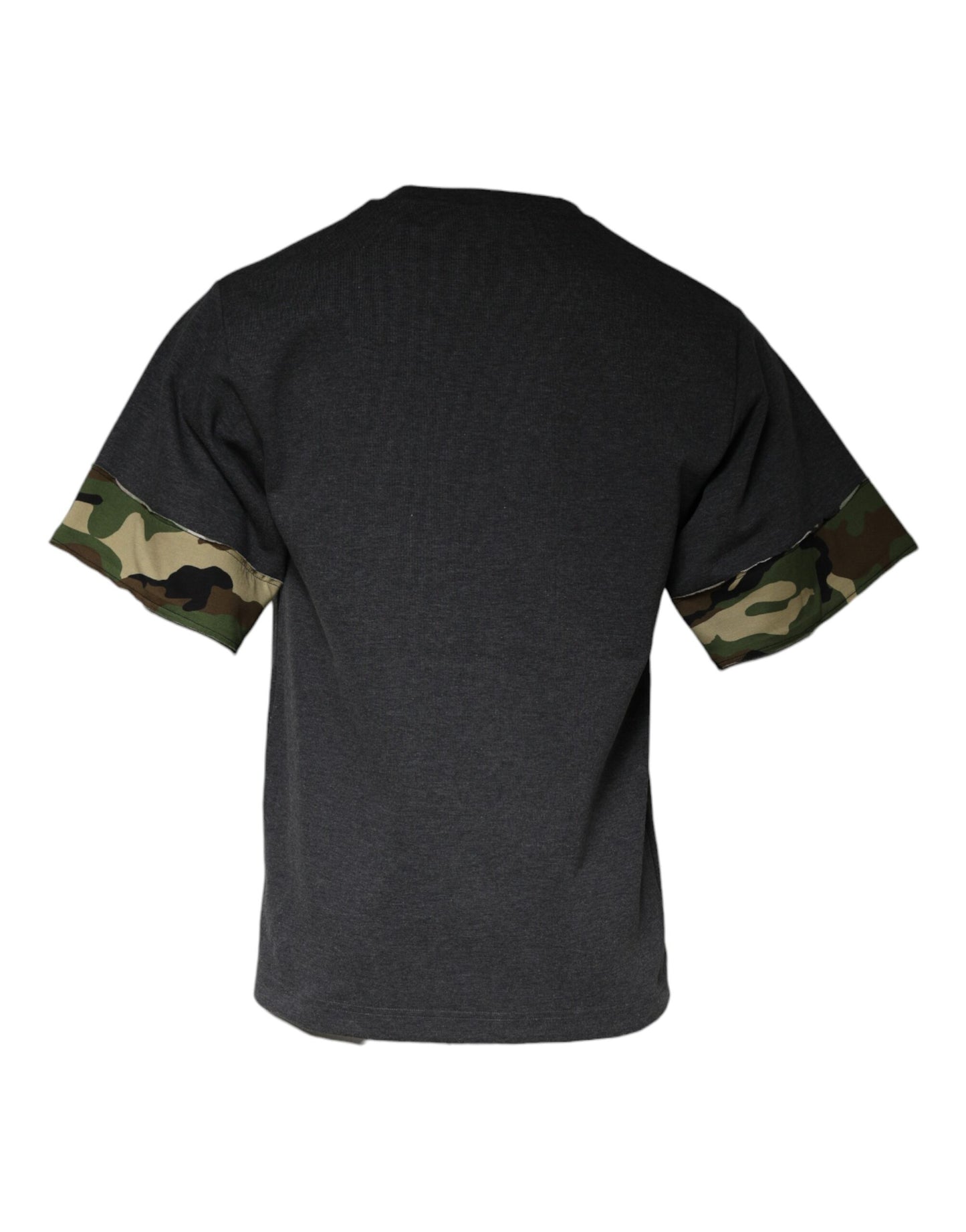 Dark Gray Camouflage Crew Neck T-shirt