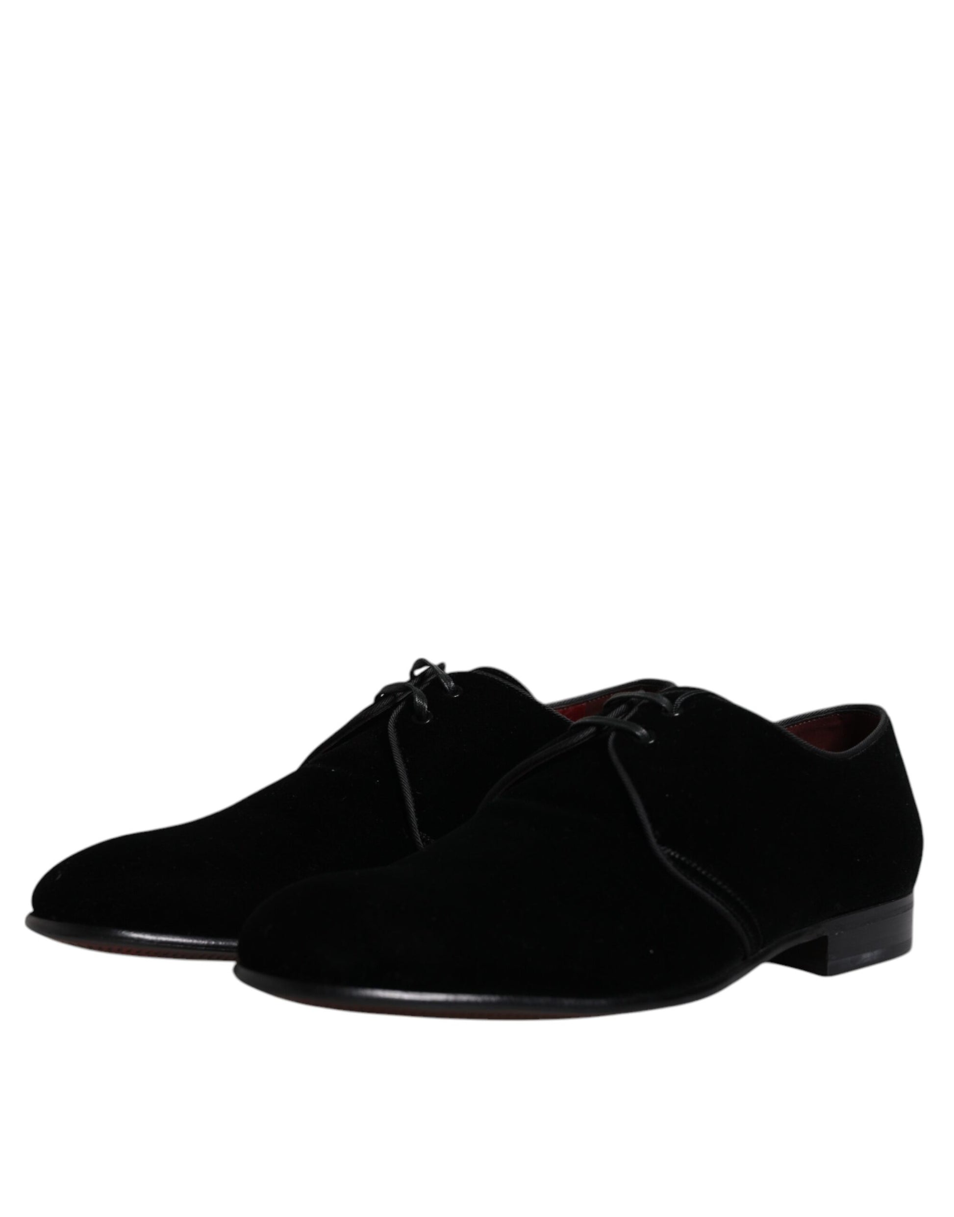 Black Velvet Leather Lace Up Men Derby Shoes