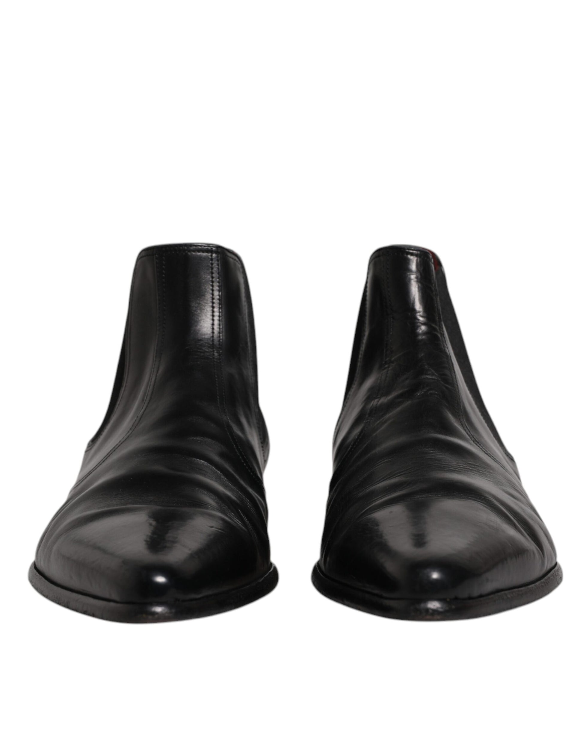 Cuero Negro Chelsea Hombres Botines Zapatos