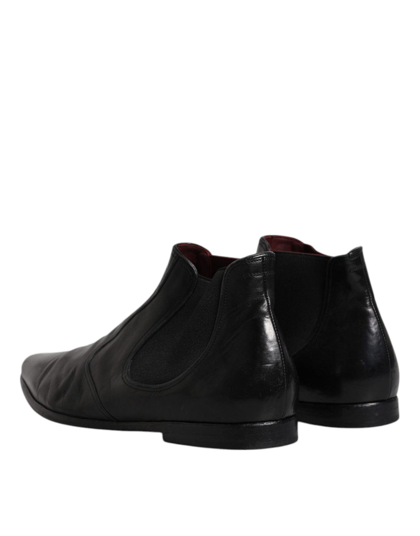 Cuero Negro Chelsea Hombres Botines Zapatos