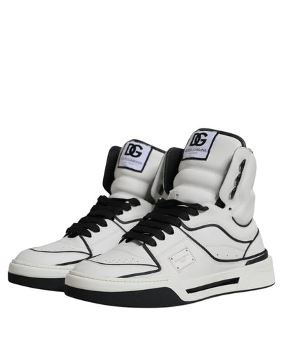 White Leather High Top Men Sneakers Shoes