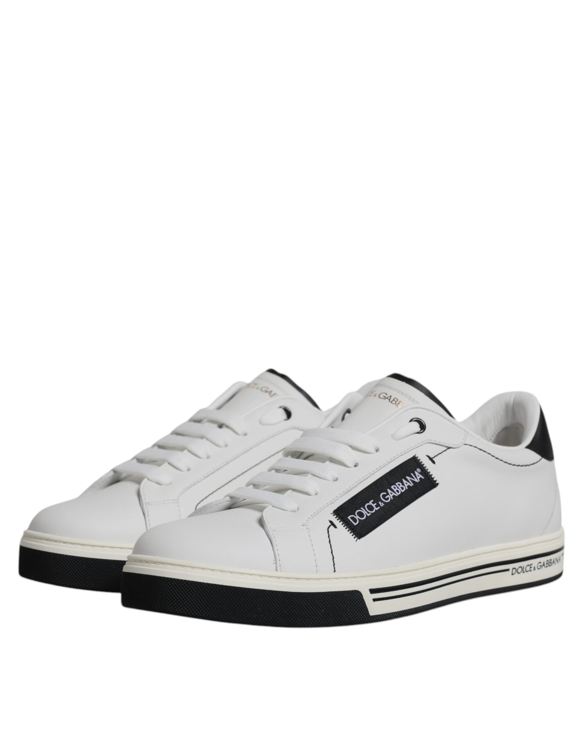 White Leather Low Top Men Sneakers Shoes