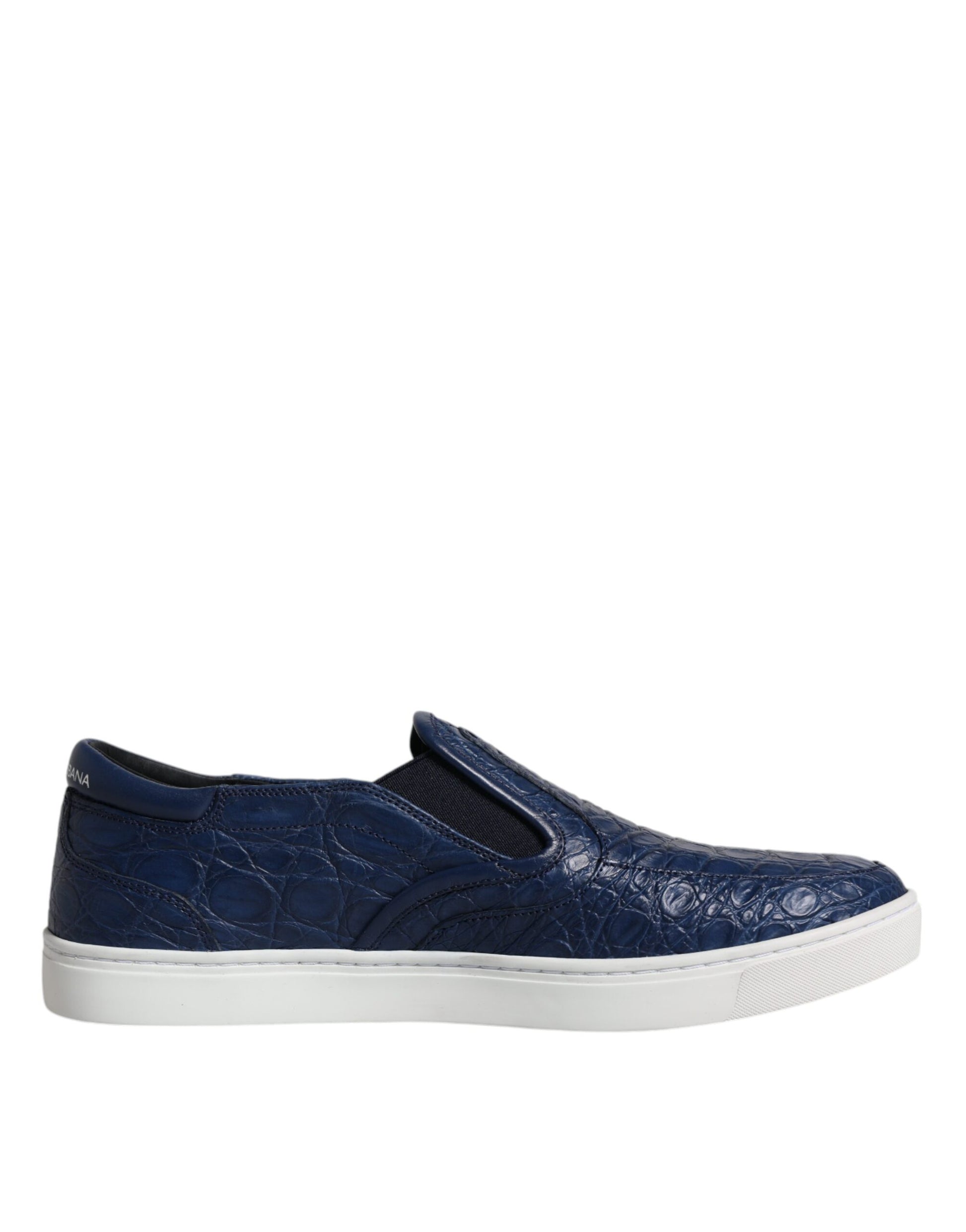 Blue Croc Exotic Leather Men Sneakers Shoes