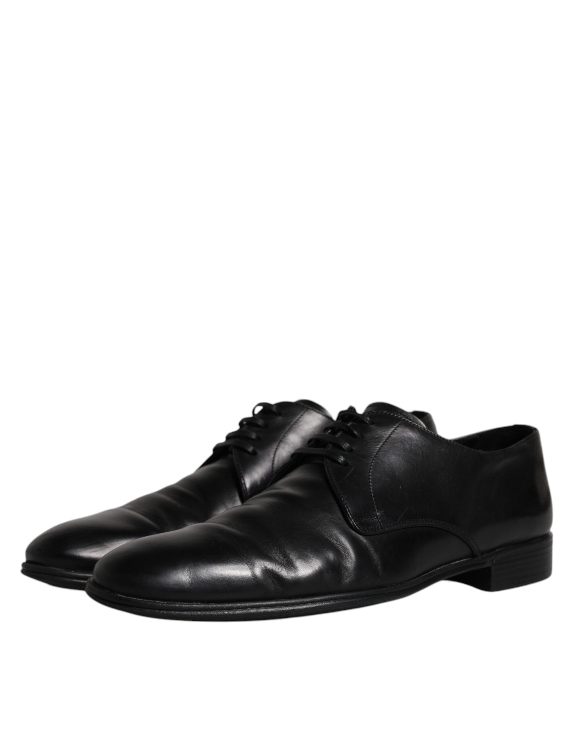 Black Leather Lace Up Men Derby Formal Shoes