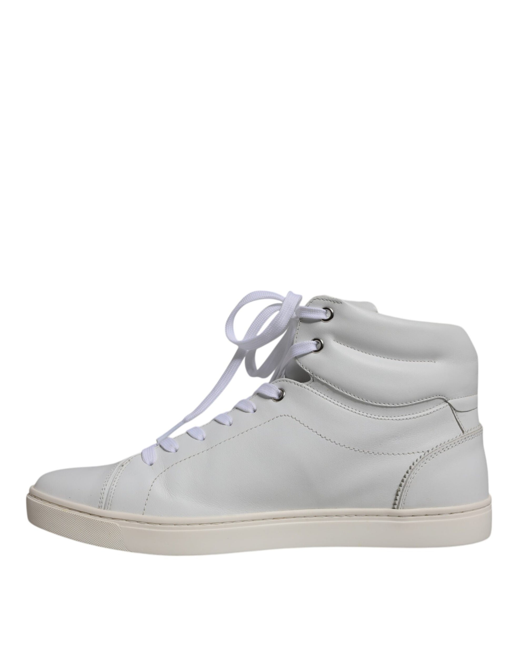 White Leather Mid Top Men Sneakers Shoes