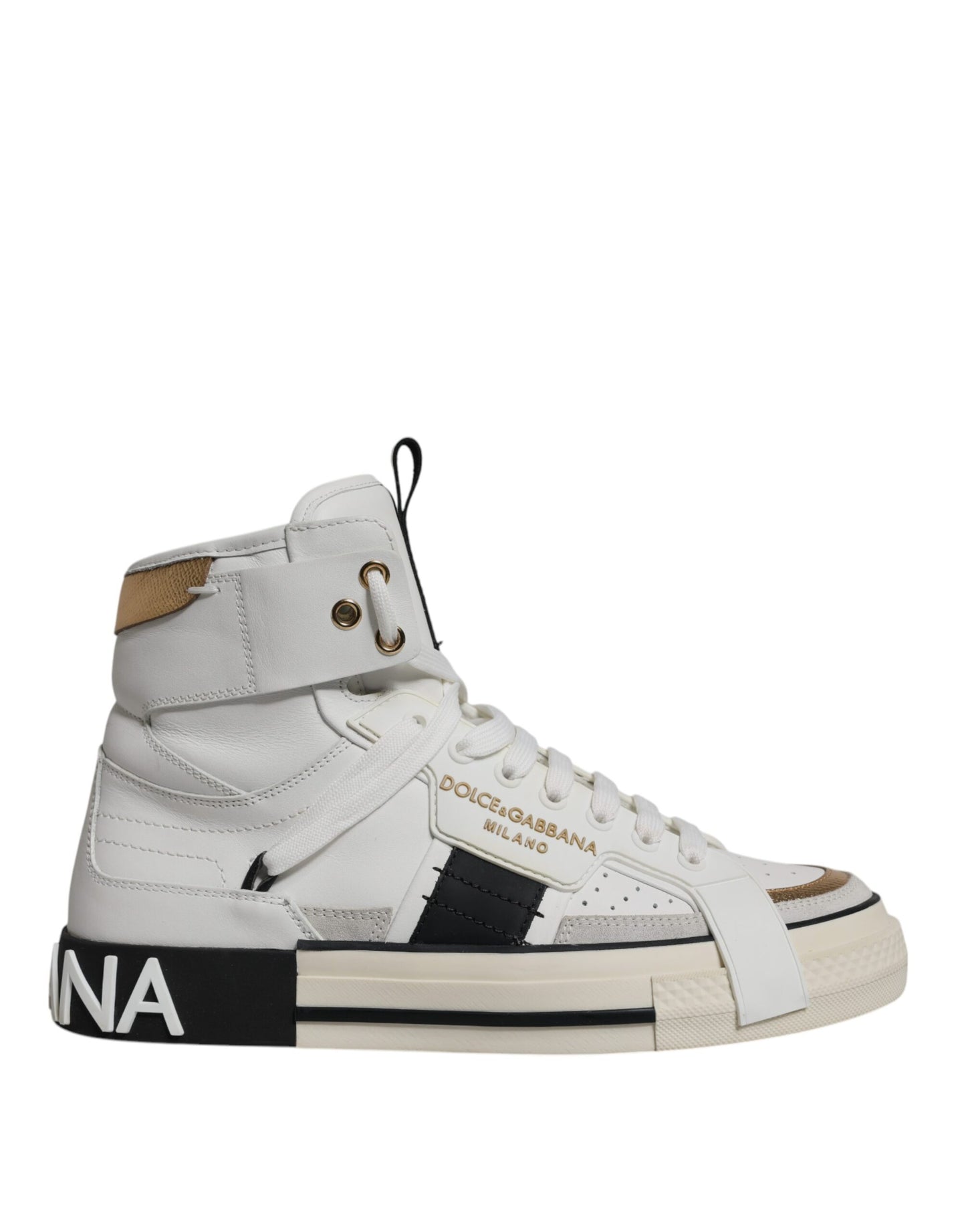 White Leather High Top Men Sneakers Shoes