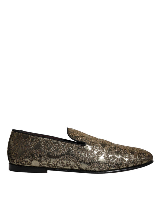 Oro Jacquard Pisos Hombres Mocasines Zapatos de vestir