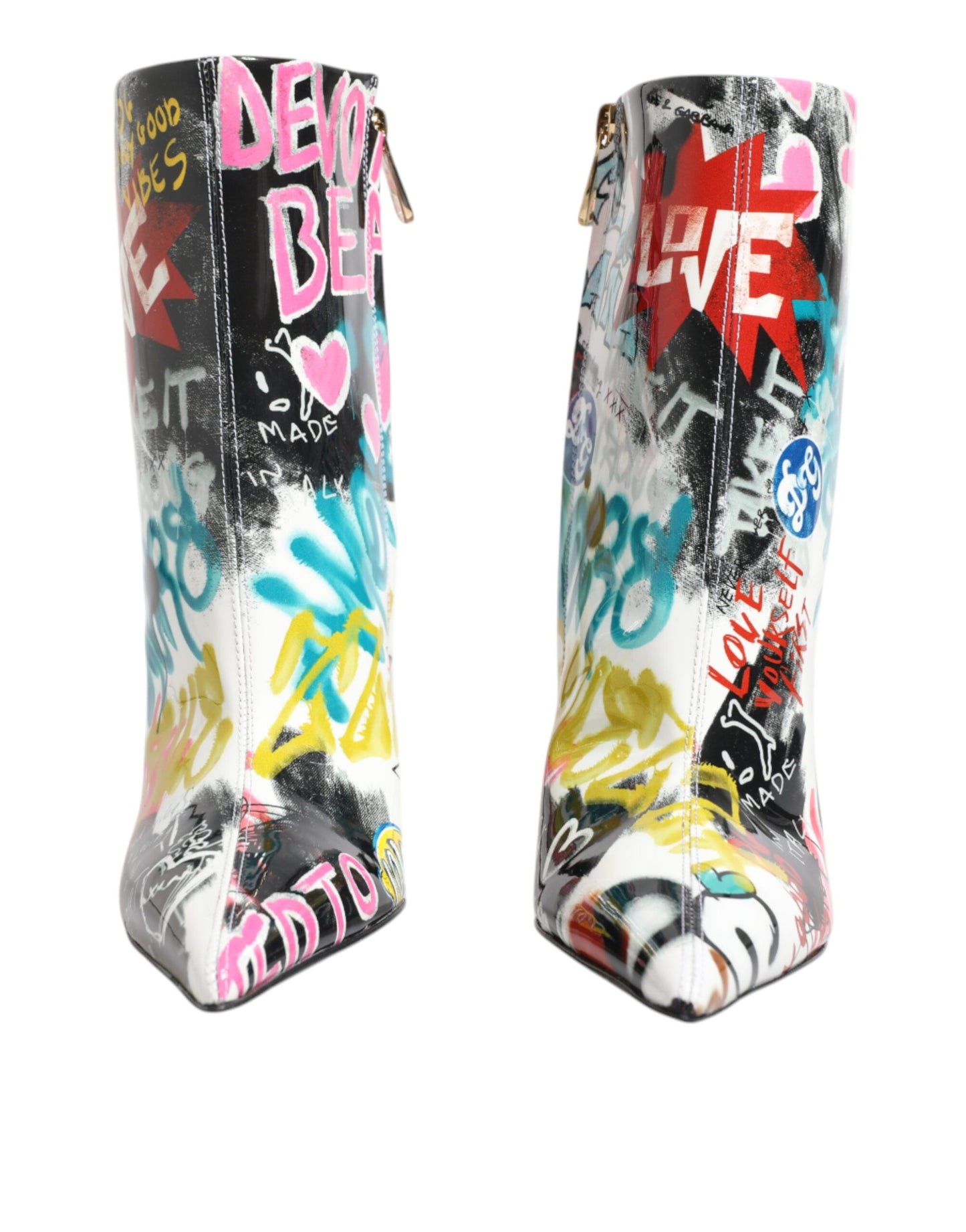 Multicolor Graffiti Keira Mid Calf Boots Shoes