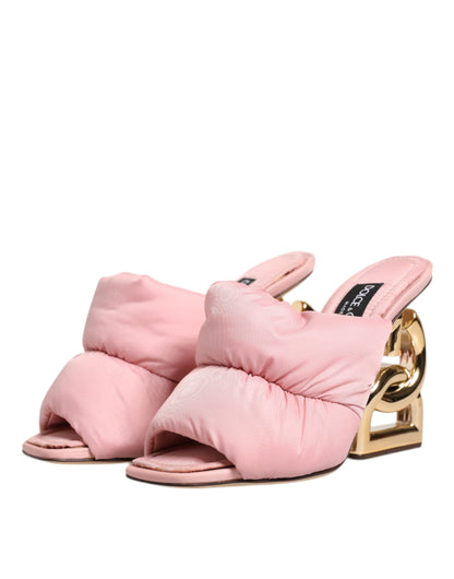 Pink Quilted DG Heel Slide Sandals Shoes