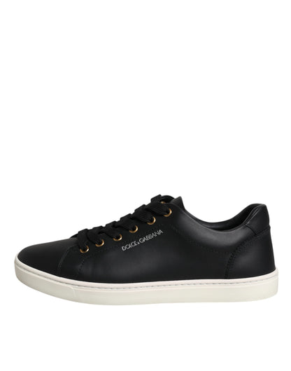 Black Leather Logo London Sneaker Shoes