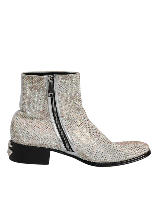 Silver Strass Chelsea Ankle Boots Shoes