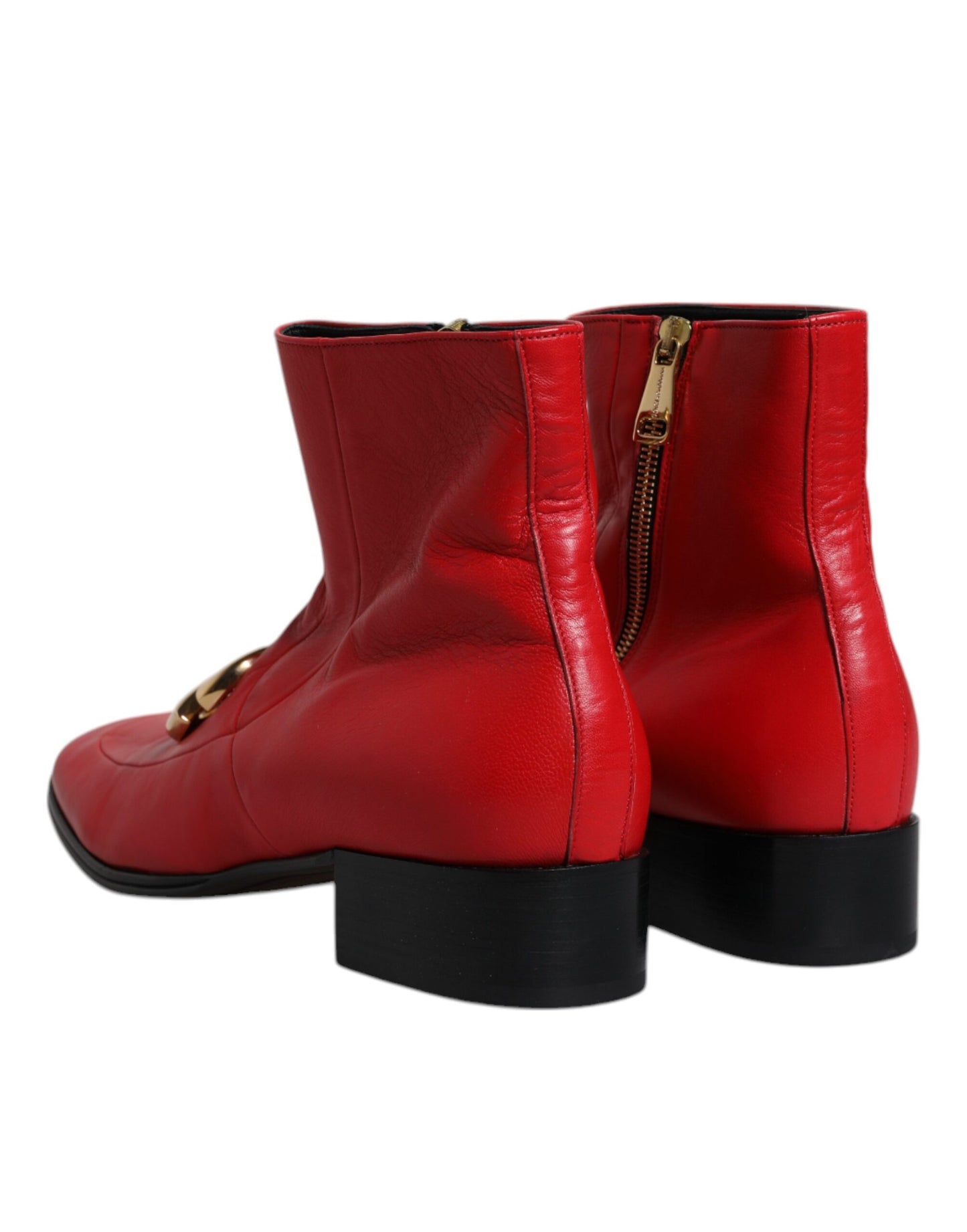 Red Leather Logo Chelsea Ankle Boots Shoes