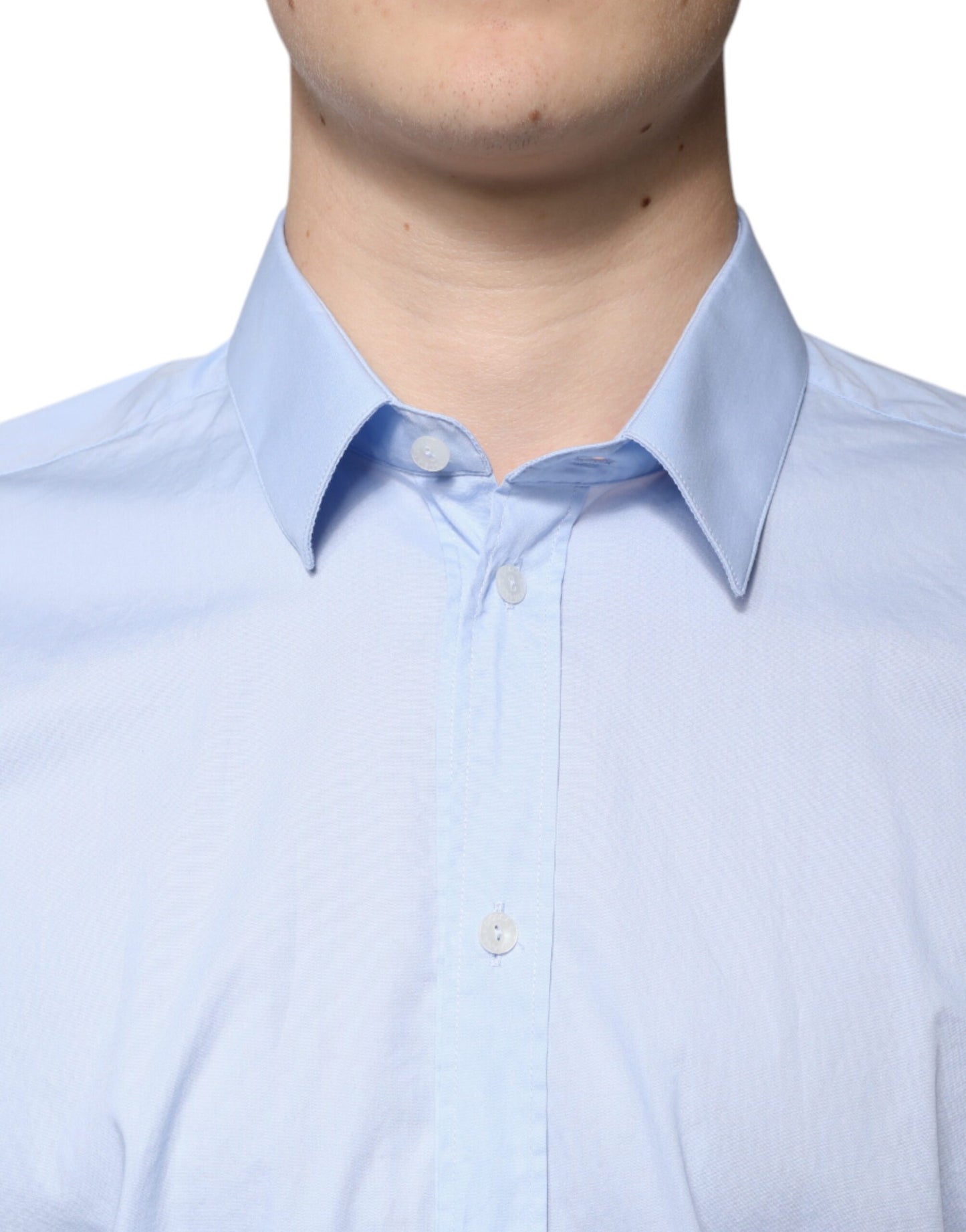 Light Blue Cotton Slim Fit MARTINI Dress Shirt