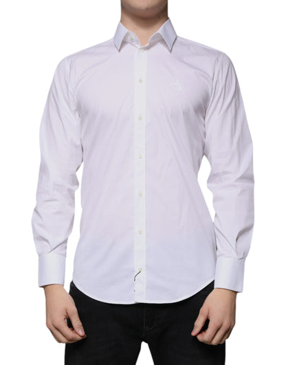 White Cotton Slim Fit Men MARTINI Dress Shirt