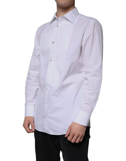 White Bib Cotton Poplin GOLD Men Formal Shirt