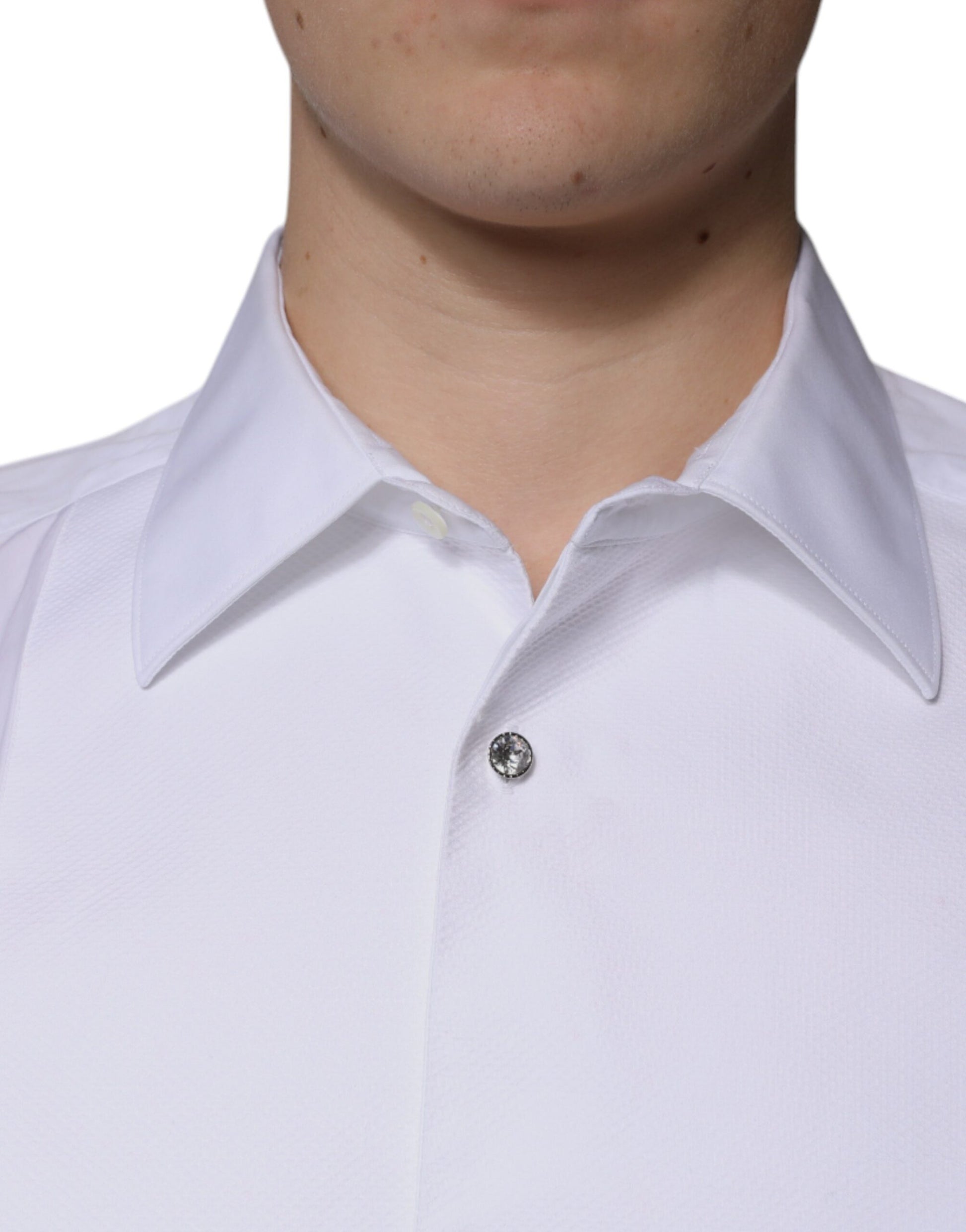 White Bib Cotton Poplin GOLD Men Formal Shirt