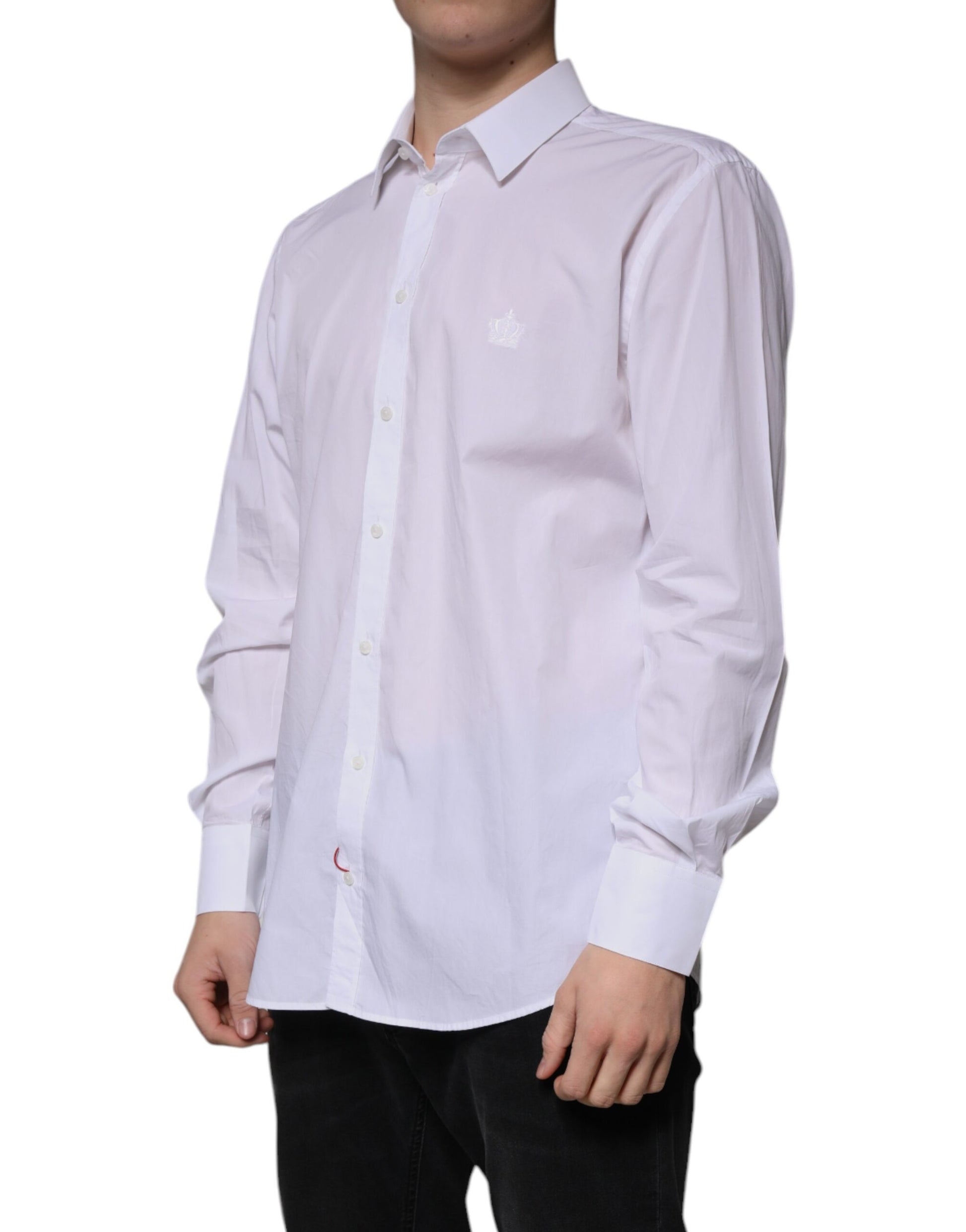 White Cotton Slim Fit MARTINI Dress Shirt